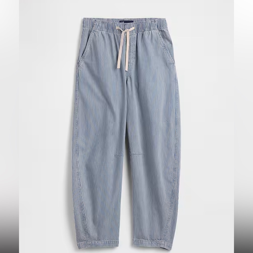 Gap Mid Rise SuperSoft Stripe Pull-On Barrel Jeans